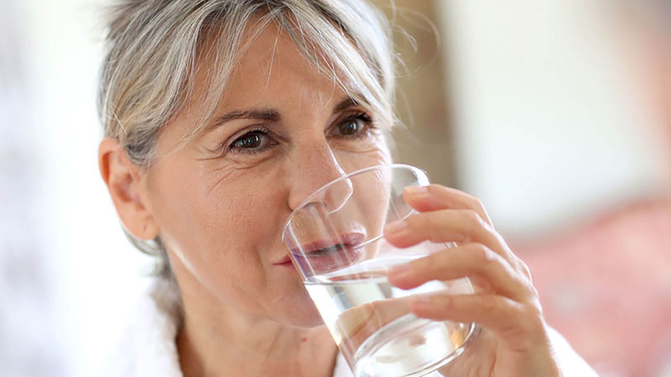 Lady drinking water